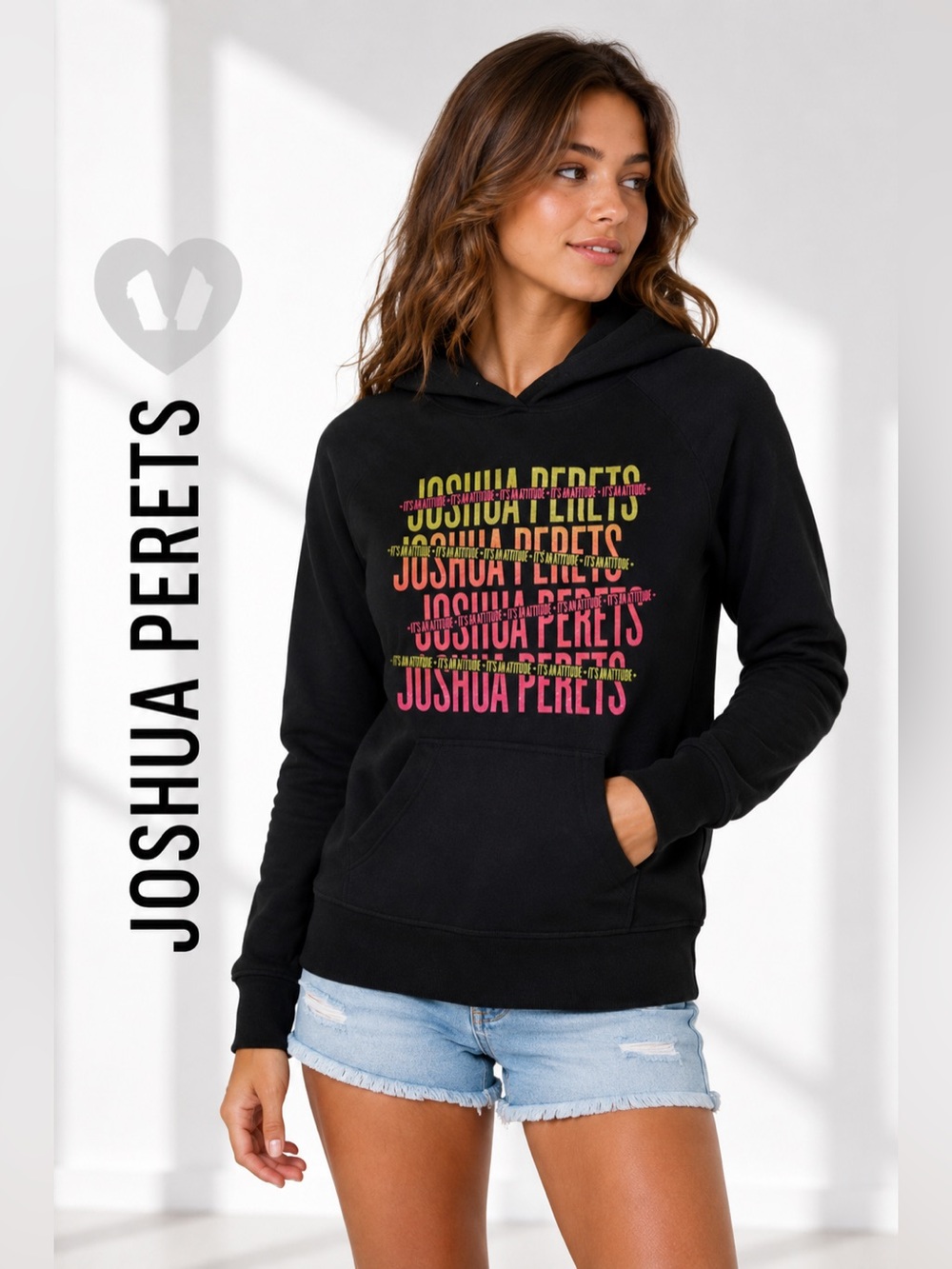 🖤💗 Joshua Perets Black Graphic Hoodie | Size Medium